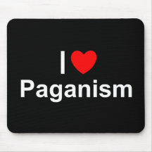 I Love (Heart) Paganism Mouse Pad