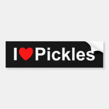 I Love (Heart) Pickles Bumper Stickers
