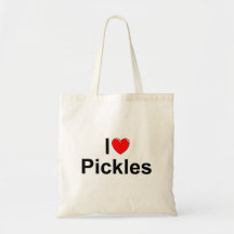 I Love (Heart) Pickles Tote Bags
