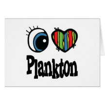 I Love (Heart) Plankton Greeting Cards