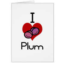 I love-heart plum card