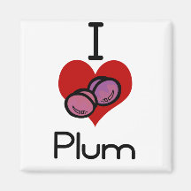 I love-heart plum magnet