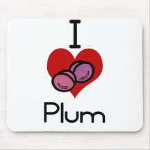 I love-heart plum mouse pad