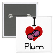 I love-heart plum pinback buttons