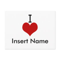 I Love (heart) Postcard