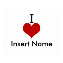 I Love (heart) Postcard