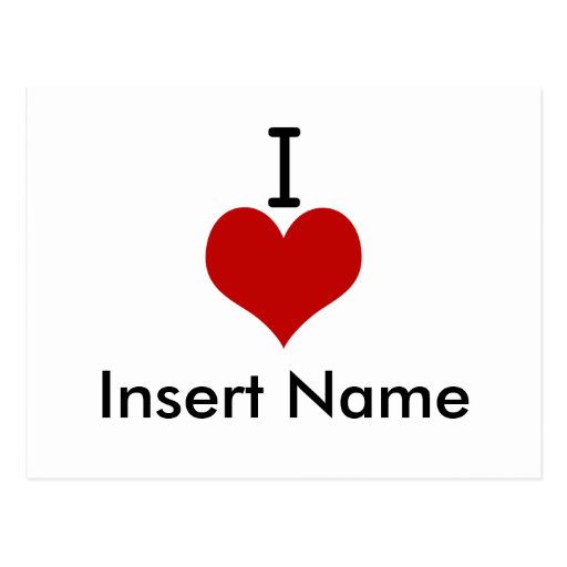 I Love (heart) Postcard