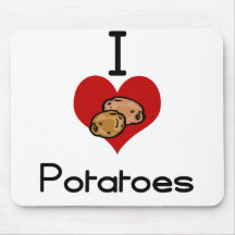 I love-heart potato mouse pad