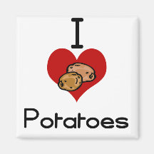 I love-heart potato refrigerator magnet