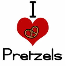 I love-heart pretzel cut outs