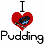 I love-heart pudding cut out
