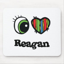 I Love (Heart) Reagan Mousepads