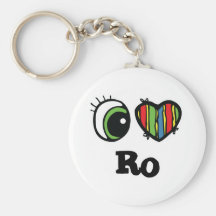 I Love (Heart) Ro Keychains