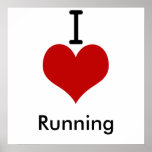 I Love (heart) Running Poster