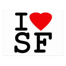 I Love Heart San Francisco Postcards