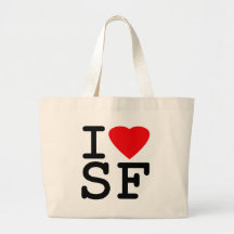 I Love Heart San Francisco Tote Bags