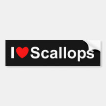 I Love (Heart) Scallops Bumper Stickers