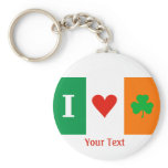 I Love Heart Shamrocks Ireland Flag Keyring keychains