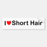 I Love (Heart) Short Hair Bumper Stickers