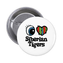 I Love (Heart) Siberian Tigers Button