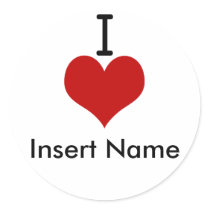 I Love (heart) Stickers