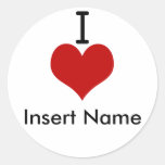 I Love (heart) Stickers