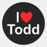 I Love (Heart) Todd Stickers