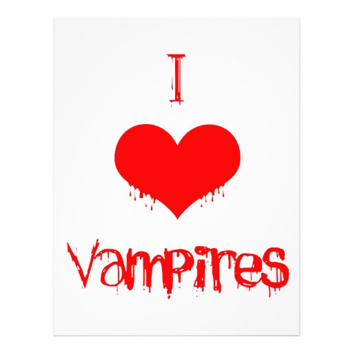 I Love (heart) Vampires Letterhead Template