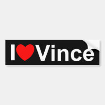 I Love (Heart) Vince Bumper Sticker