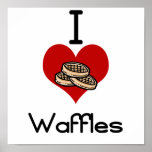 I love-heart waffles print