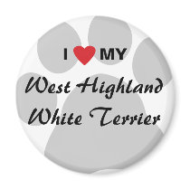 I Love (Heart) Westie Pawprint