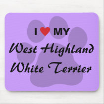 I Love (Heart) Westie Pawprint
