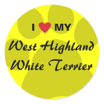 I Love (Heart) Westie Pawprint