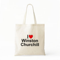 I Love (Heart) Winston Churchill Canvas Bags