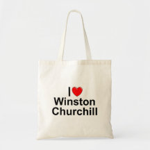 I Love (Heart) Winston Churchill Canvas Bags