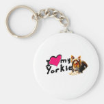 I love (heart) Yorkies Key Chains