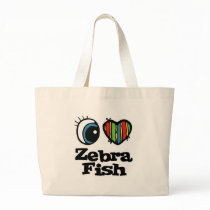 I Love (Heart) Zebrafish Canvas Bags