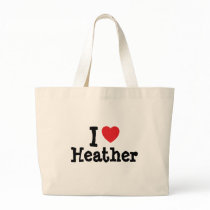 I love Heather heart T-Shirt Tote Bag