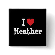 I love Heather heart T-Shirt Buttons