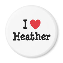 I love Heather heart T-Shirt Fridge Magnets