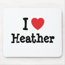I love Heather heart T-Shirt Mouse Pads