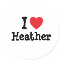 I love Heather heart T-Shirt Stickers