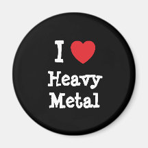 I love Heavy Metal heart custom personalized Fridge Magnets