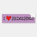 I Love Hedgehogs Bumper Sticker