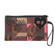 "I Love Heels" wristlet".*