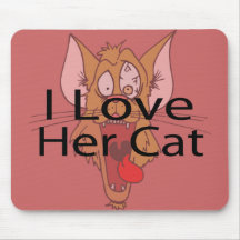 I Love Her Cat black Mousepads
