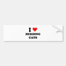 I Love Herding Cats Bumper Stickers