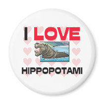 I Love Hippopotami Refrigerator Magnet