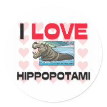 I Love Hippopotami Sticker