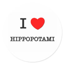 I Love HIPPOPOTAMI Stickers